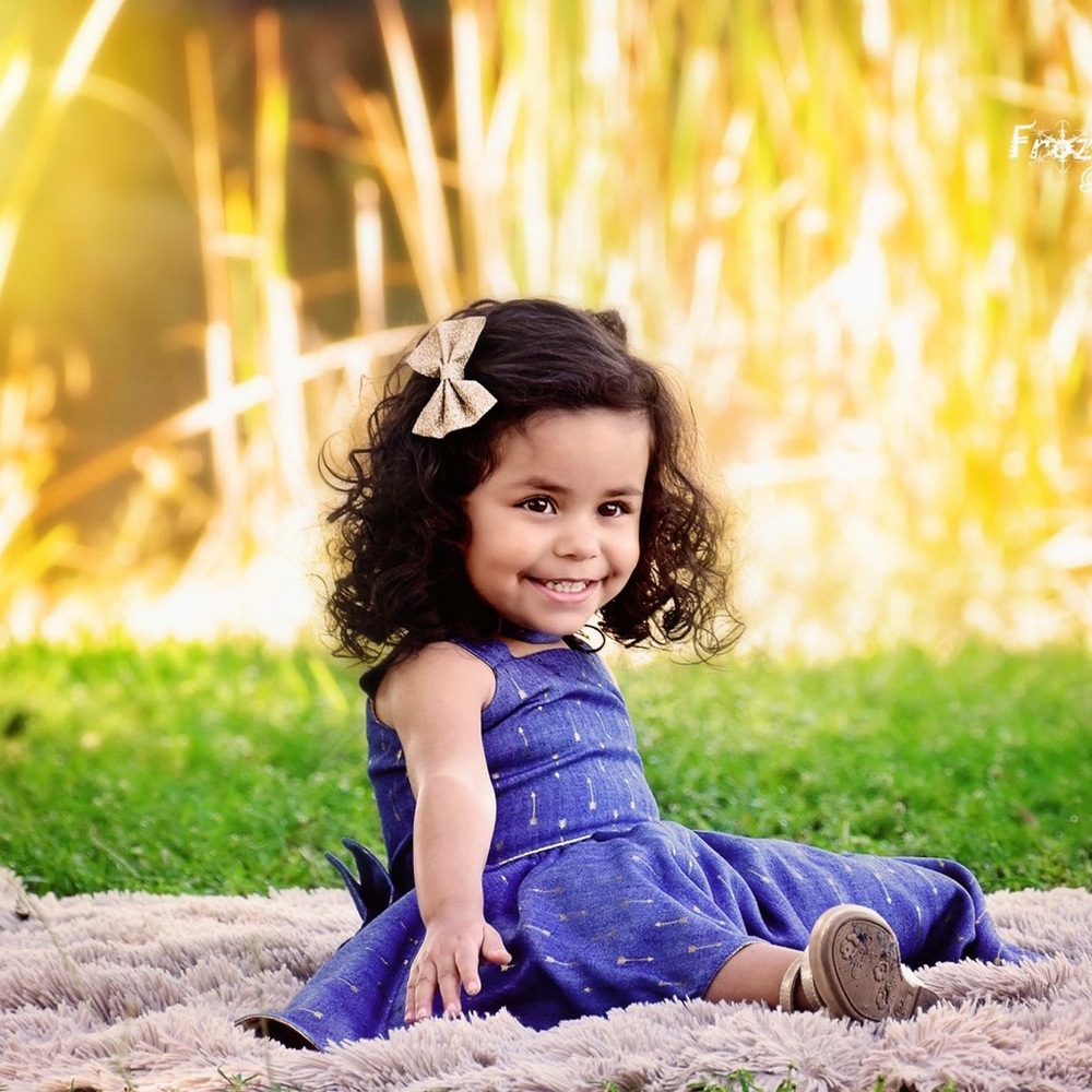 Stylish Blue and Gold Kids Dress
